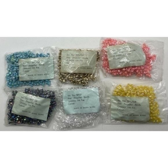 6 BAGS Gems 10MM TRI Propeller Beads - Picture 2 of 12